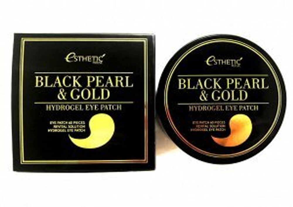 Гидрогелевые патчи с черным жемчугом и золотом Esthetic House Black Pearl Gold Hydrogel Eye Patch