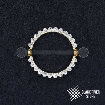 Штанга Orbit Crystal PVD Yellow