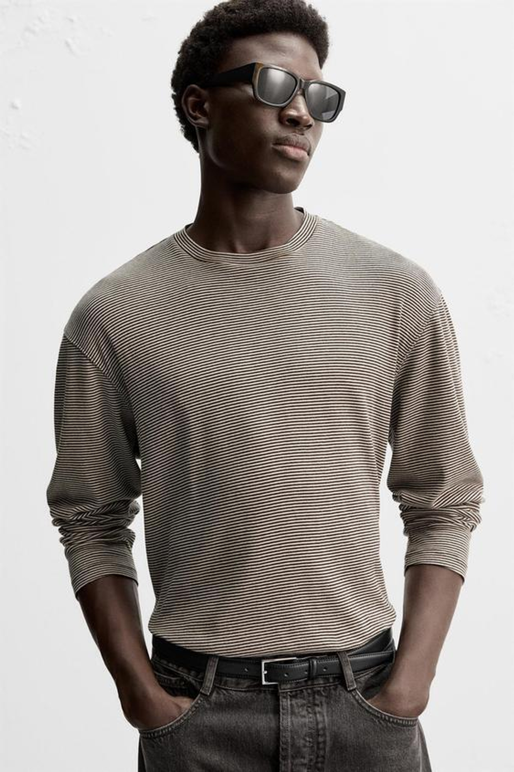 ZARA КОЖАНЫЙ РЕМЕНЬ, ЧЕРНЫЙ