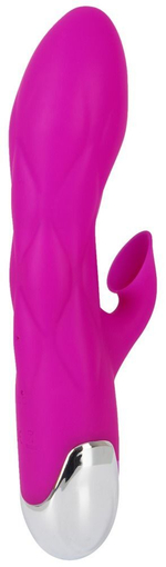 Лиловый вибратор-кролик Super Soft Silicone Sucking Vibrator - 20 см.