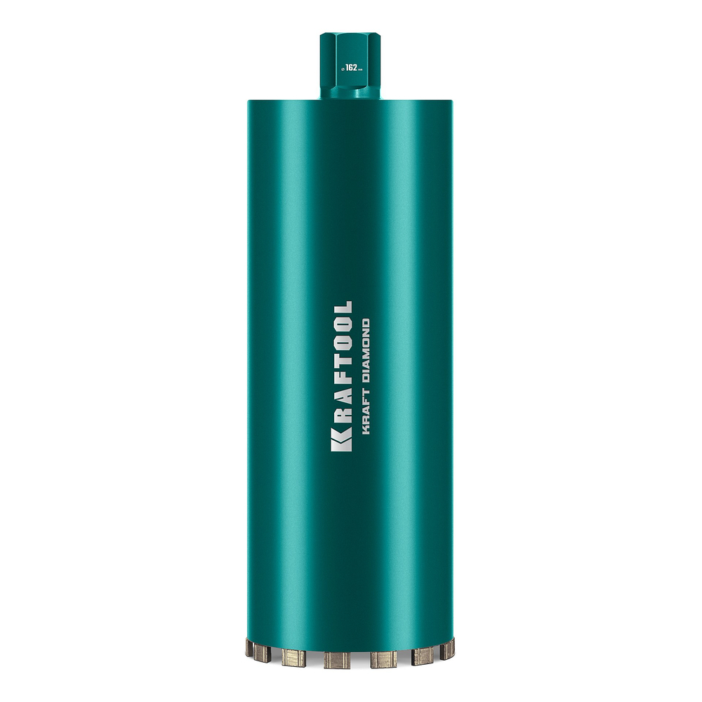 KRAFTOOL DIAMOND 162 мм (450 мм, 1 1/4″, лазерная сварка, сухое сверление с микроударом), алмазная коронка по железобетону (29825-162)