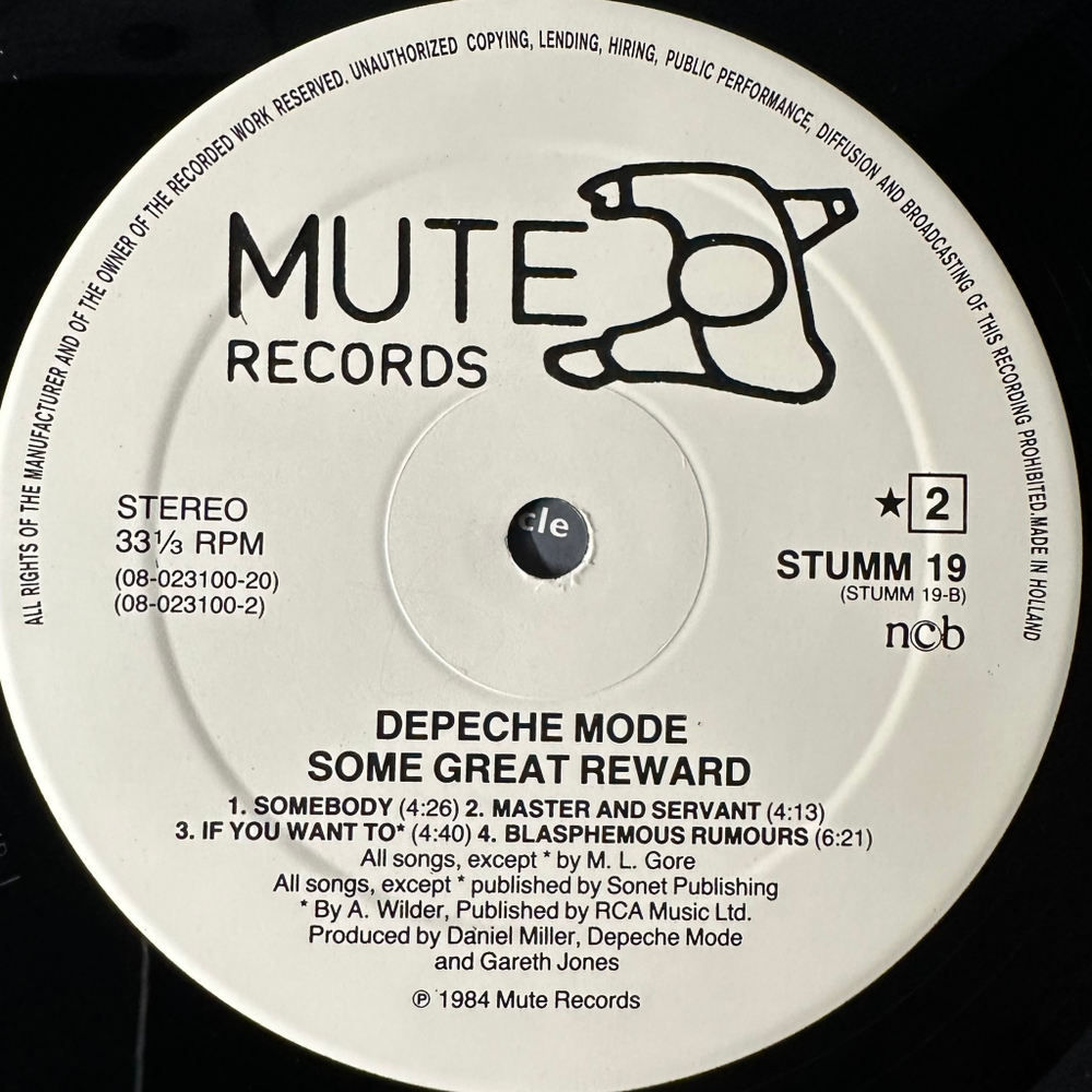 Depeche Mode - Some Great Reward (Скандинавия 1984г.)
