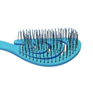 Расческа-био для волос SOLOMEYA FLEX BIO HAIR BRUSH BLUE WAVE, гибкая, массажная