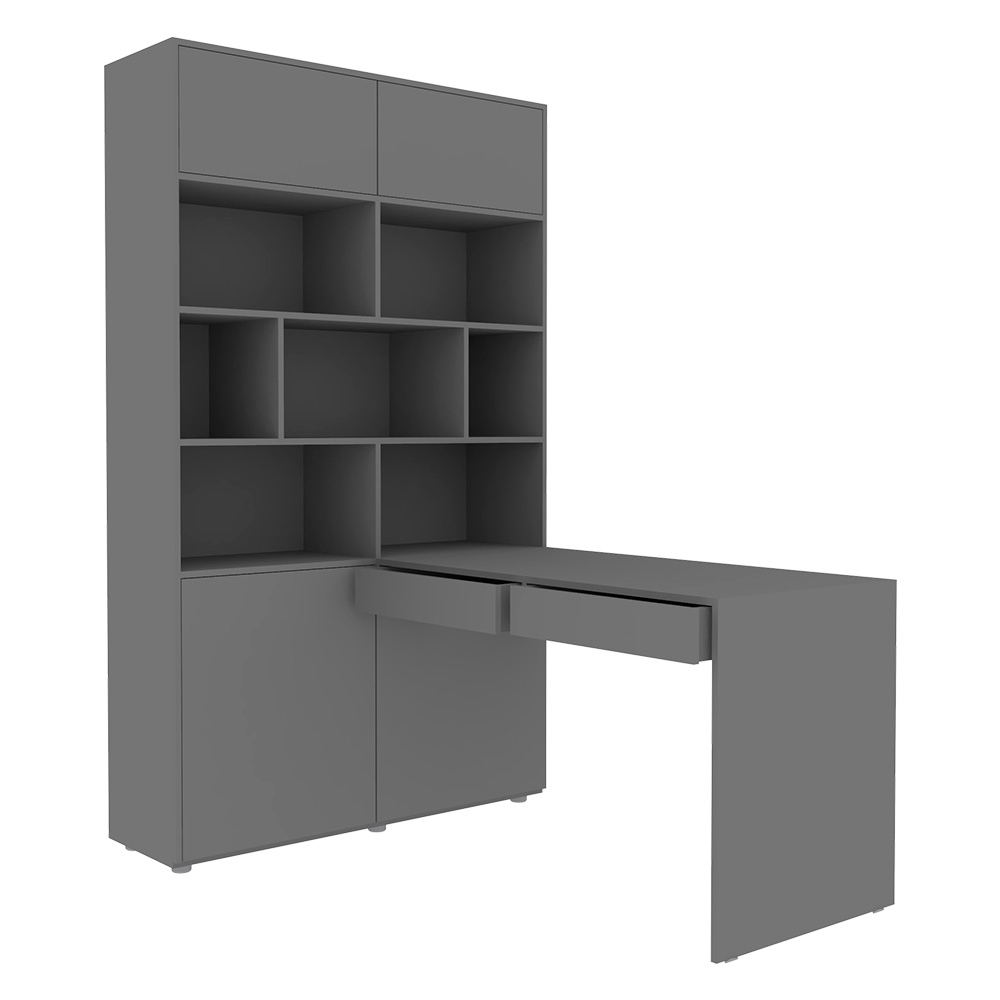 Стол письменный со стеллажом КарИВи 1200 Темно-серый Темно-серый