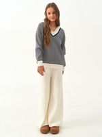 Джемпер для девочки 954 синий-молочный