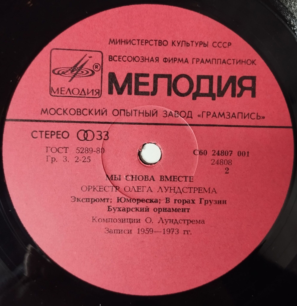 Винтажная виниловая пластинка LP Олег Лундстрем Мы Снова Вместе (СССР 1986) В Горах Грузии