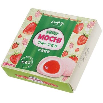 Японское рисовое пирожное моти Fruit Mochi Strawberry со вкусом клубники, 140 г