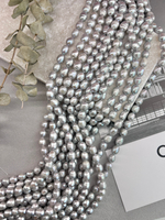 Натуральный барочный жемчуг 7-10 см, серый, нить 36 см