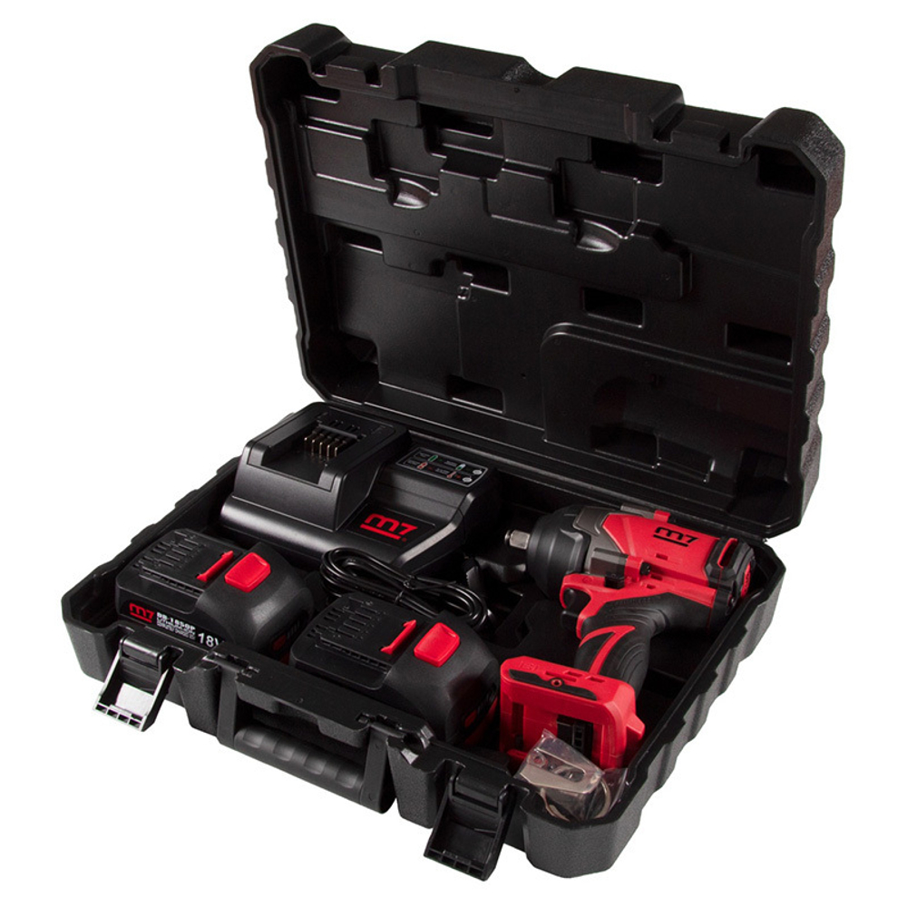 MIGHTY SEVEN (DW-406A) Гайковерт аккумуляторный ударный 1/2", 1600 Нм, 18 В