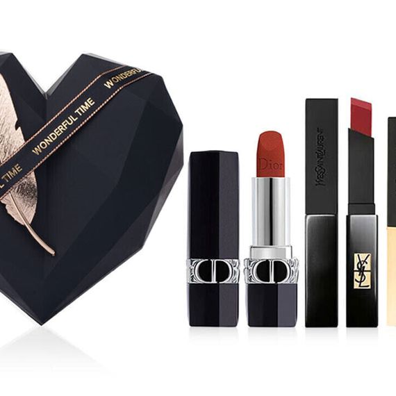 Набор декоративной косметики Dior Blazing Blue Gold Brand New Lipstick Set Velour Natural Long-Lasting 3 Pack