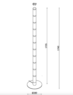 Торшер LED 41W 3000К 4051/11/01F никель Columnia Stilfort