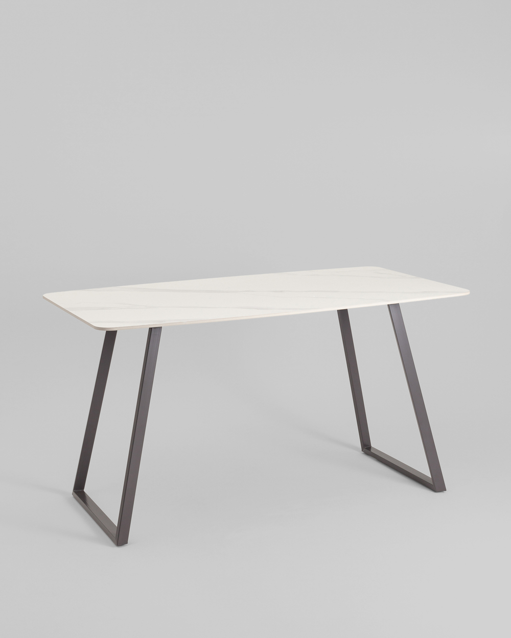 Стол обеденный Vermont 140*80 см керамика белая ножки серые