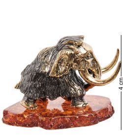 Народные промыслы AM-2189 Фигурка «Мамонт Мэнни» (латунь, янтарь)