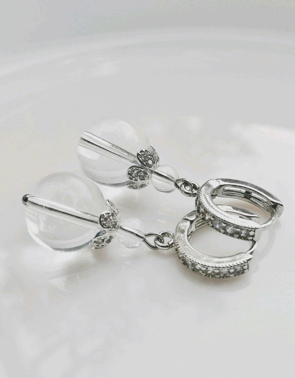 Серьги с горным хрусталем, талисман любви