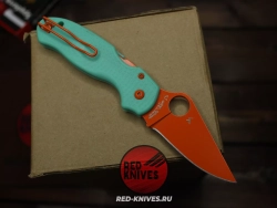 Нож Spyderco Para 3 LTW - рукоять минт, клинок оранж. RK-482