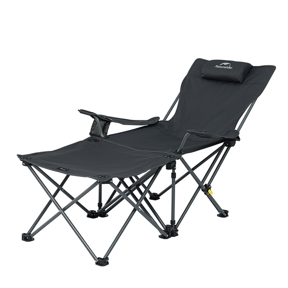 Кресло туристическое Naturehike Nightfall T05J с секцией, 149х52х79 см, до 120 кг, черное, артикул CNK2350JJ011-B, цвет Черный