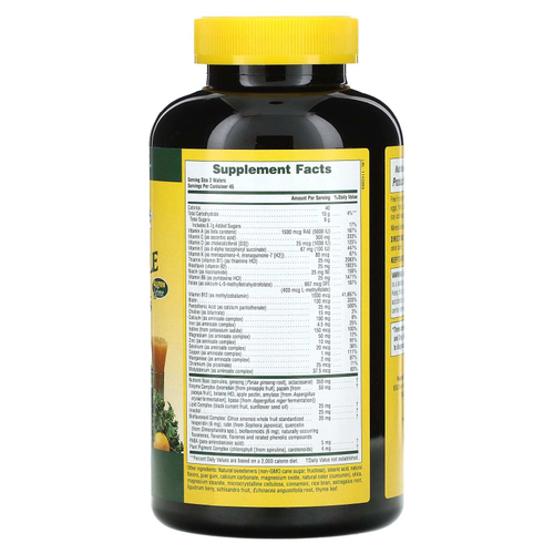 NaturesPlus, Source of Life, жевательная мультивитаминная и минеральная добавка для взрослых, вкусное яблоко и корица, 90 вафель