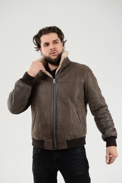 мужская дубленка из овчины с мехом