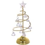 Сувенир с подсветкой «Елочка Хрустальная» 18 см, диаметр 8 см, основание-золото, свечение-тепл.белый, хрусталик Белый (работает от батареек 3 LR44)