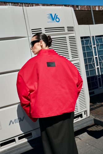 Куртка двустороняя TULUP white/red (джинса)