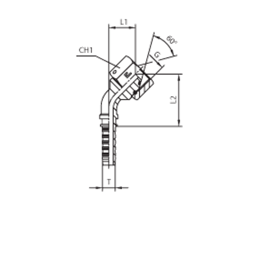 Фитинг DN 38 BSP (Г) 2 (45)  (штифтованная гайка) (o-ring)