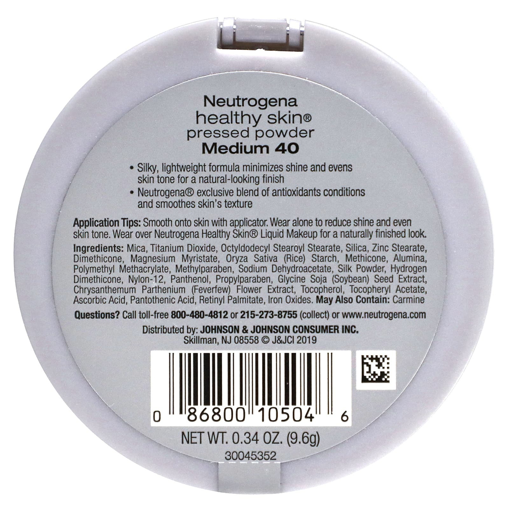 Neutrogena, Healthy Skin, прессованная пудра, Medium 40, 9,6 г (0,34 унции)