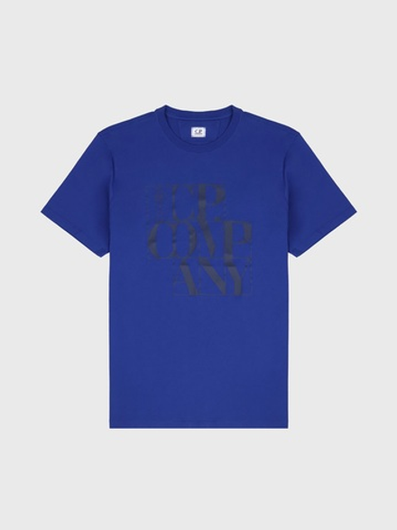 Футболка C.P. Company Logo Print Blue Quartz