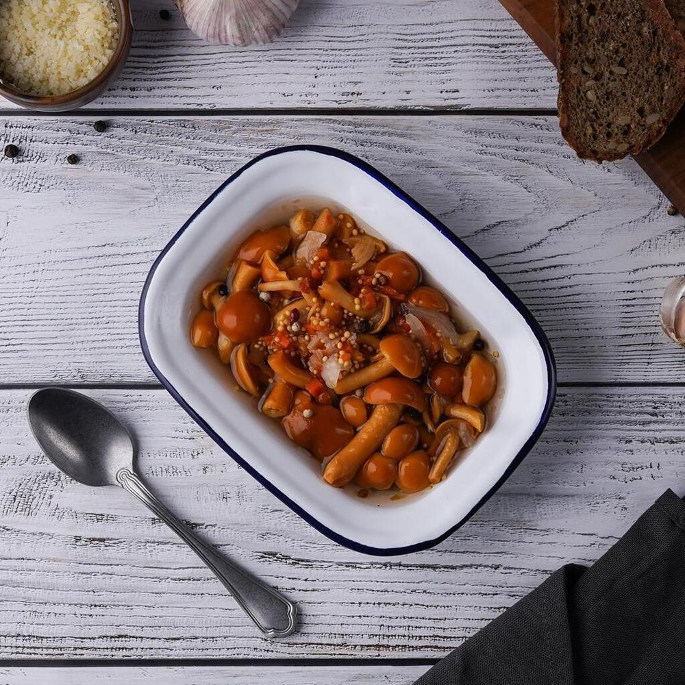 Блюдо для подачи 16*12 см h4 см 250 мл Blue Rim эмалированая сталь SUNNEX [1]