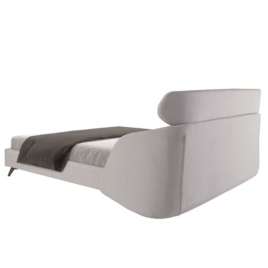 Кровать 7161/GC1725 из светло-серой ткани 180 x 200 см