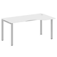 Metal System Стол криволинейный правый на П-образном м/к БП.СА-1 (R) Белый/Металл Серый 1600*900*750