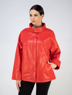 Кожаная куртка демисезонная оверсайз на кнопках