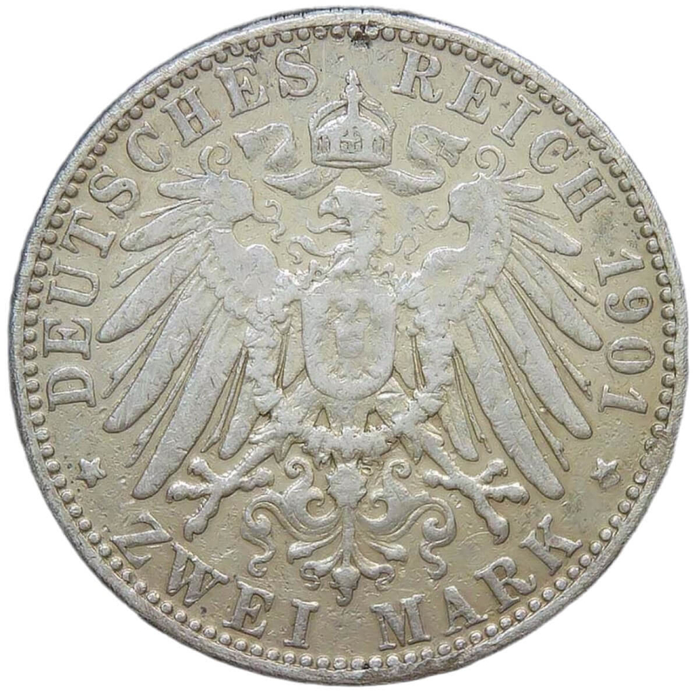 Германская Империя, Бавария 2 марки 1901 D "Отто I" (F)