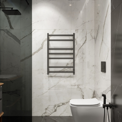 Полотенцесушитель электрический EWRIKA Пенелопа V7 80x55 см, подключение справа, слева, графит, лесенка, из стали