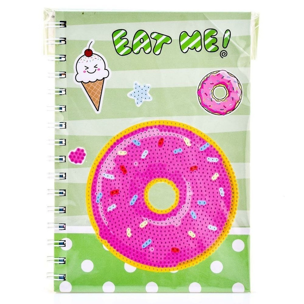 Блокнот "Десерт" 80л. 21*14,5 см, с алмазн. мозаикой, 7БЦ, блок-линия (Basir)