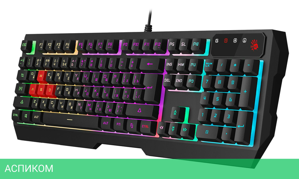 Клавиатура A4Tech Bloody USB Multimedia for gamer LED (B140N)