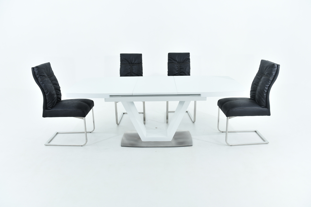 Стол Аврора Фоджа, Стекло, 140см, Белый