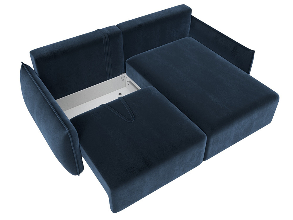 Диван угловой Лига-051 НПБ угол универсальный ВЕЛЮР TOWER 13 синий