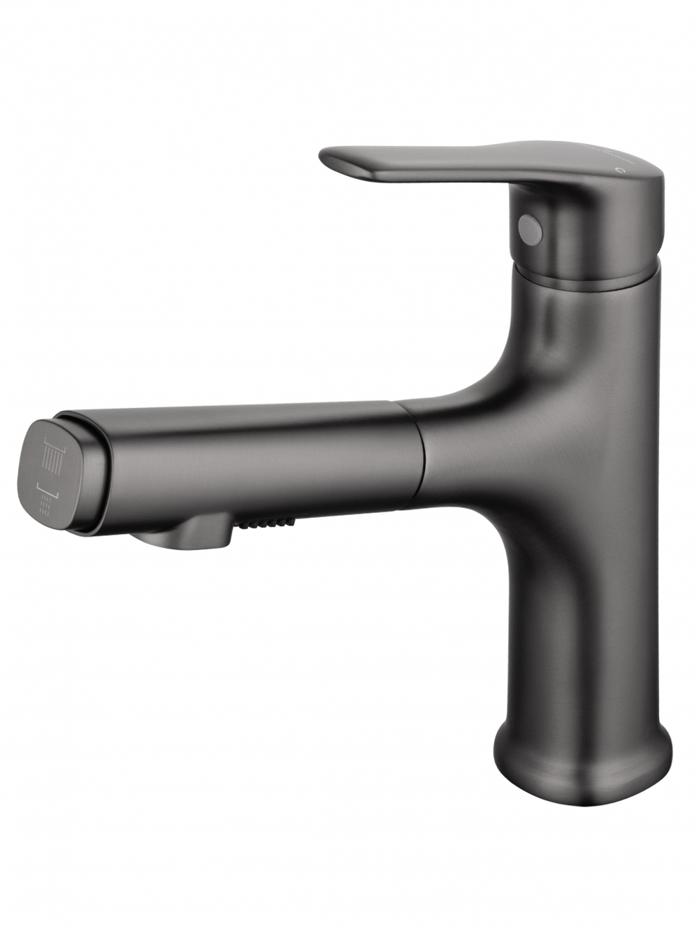 Смеситель для раковины с выдвижным изливом WONZON & WOGHAND, Темный графит (WW-AE4151-BGG)