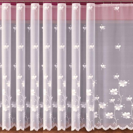 Занавеска "Ф. ЦВЕТЫ" на шторной ленте, цвет кремовый, Польша.