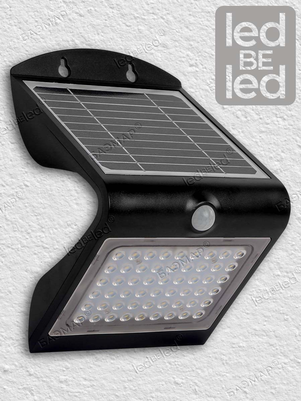 Уличный светильник на солнечной батарее с датчиком движения и света ledBEled 4W 500LM, настенный светодиодный фонарь