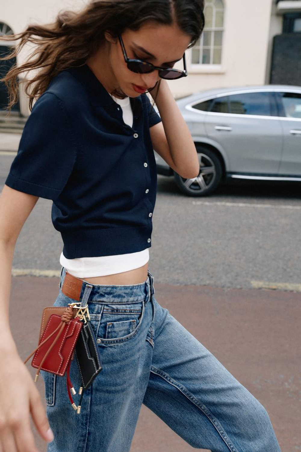 ZARA КОЖАНЫЙ КОШЕЛЕК-КАРТХОЛДЕР, КОРИЧНЕВЫЙ
