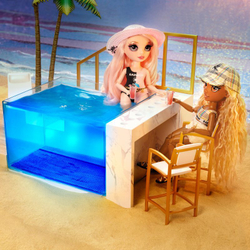 Rainbow High — комплект с подсветкой для бассейна Beach Club &amp; Pool, меняющий цвет, 7 в 1 578475
