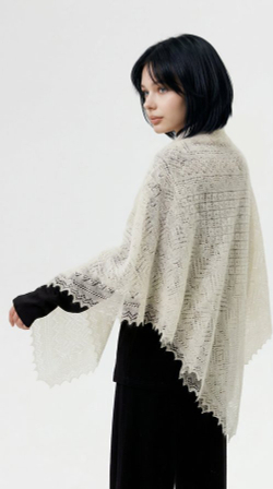 Оренбургский пуховый платок-паутинка А140-02 экрю