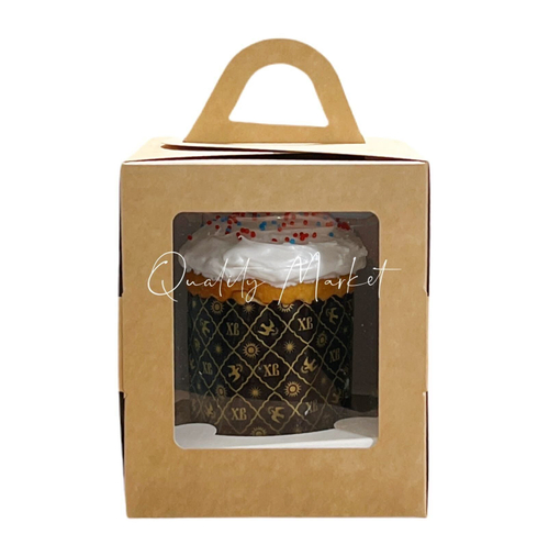 Коробка под пряничный домик и кулич, 200*200*200 мм (КРАФТ) гофрокартон, 10шт