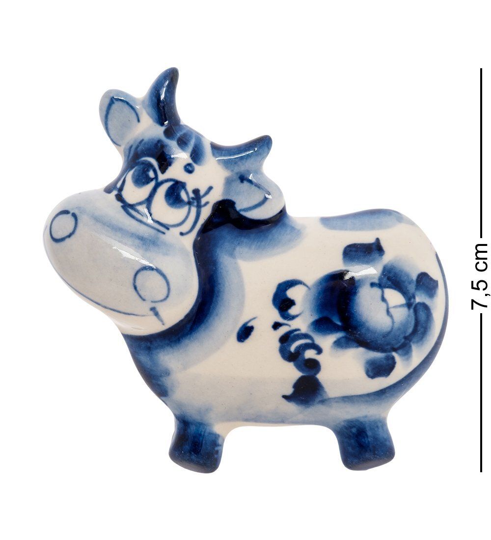 ГЛ- 527 Магнит «Корова» (Гжельский фарфор)