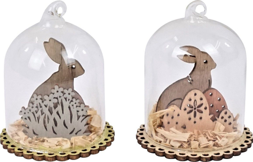 Декор "Кролик" в ассортименте 5x5x8см Дерево,стекло