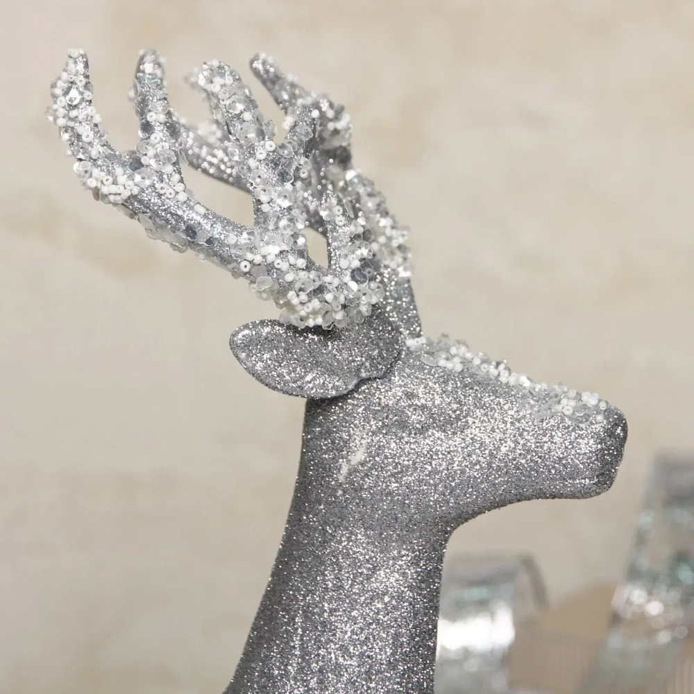 Фигурка новогодняя MAGIC «Блестящий олень» 35*46*10 см, Серебро