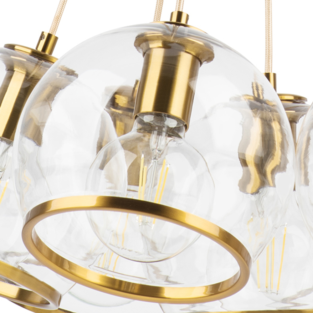 729071 Люстра SFERICO 7х40W E27 ЛАТУНЬ/ПРОЗРАЧНЫЙ