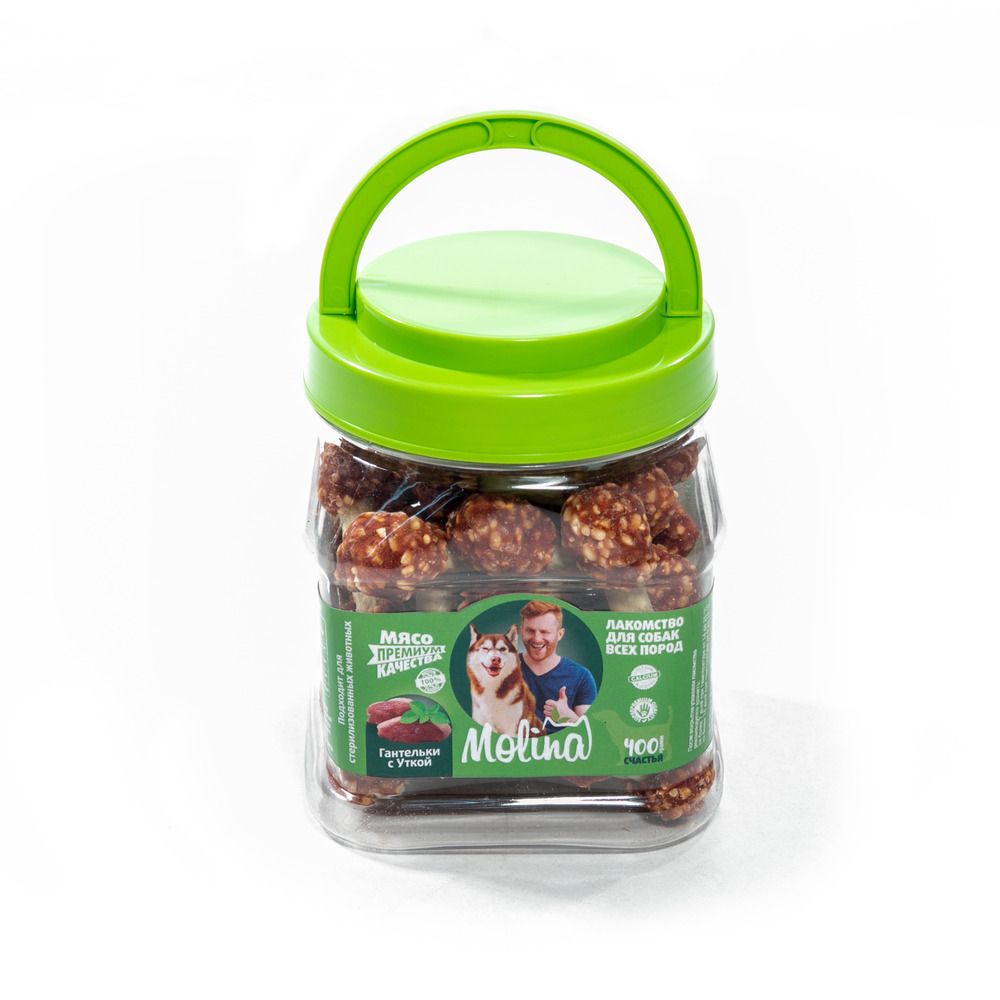MOLINA, Лакомство для собак, Гантельки с уткой, 400 г (цена за 1 шт)