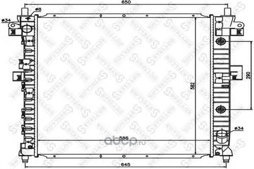 Радиатор основ. алюм. SsangYong Kyron Actyon АТ/MT с 2005 г. (STELLOX)
